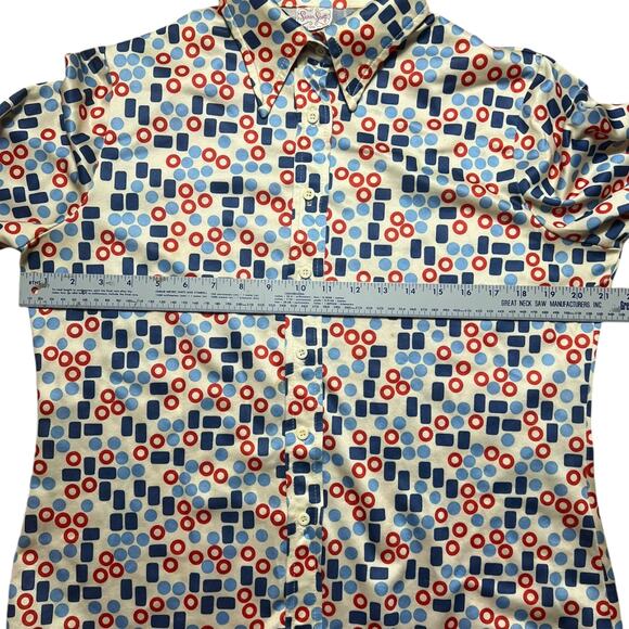 VINTAGE 70s Mod Dagger Collar Disco Shirt MCM Susan Scott Size 10 Women’s - Picture 4 of 8